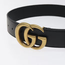 GUCCI GG Marmont Belt Leather 31.5"" Black Gold 400593 Auth SW818M-6