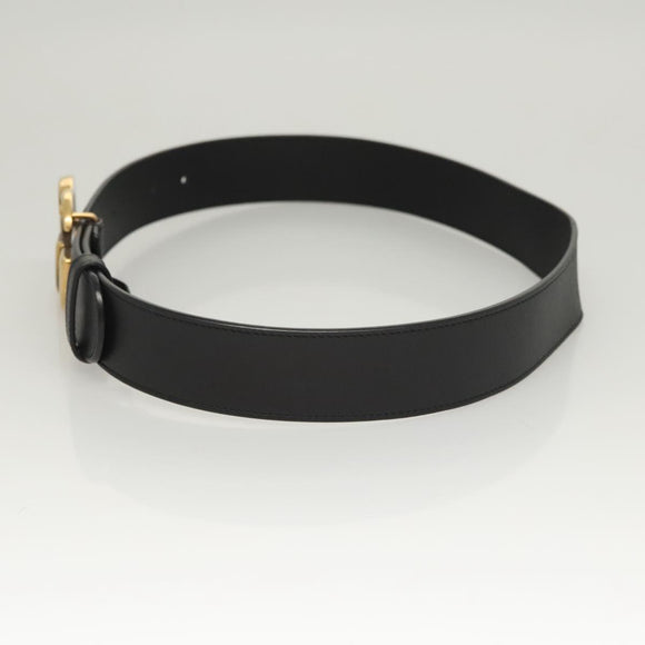 GUCCI GG Marmont Belt Leather 36.6"" Black Gold 400593 Auth SW819