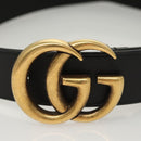 GUCCI GG Marmont Belt Leather 36.6"" Black Gold 400593 Auth SW819-6