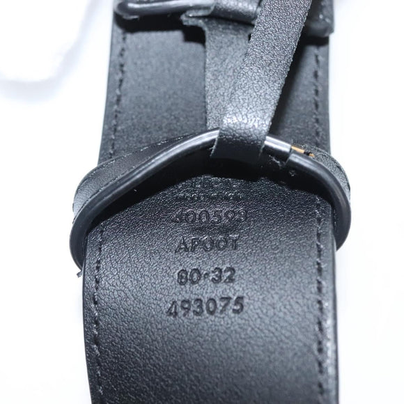 GUCCI GG Marmont Belt Leather 36.6"" Black Gold 400593 Auth SW819