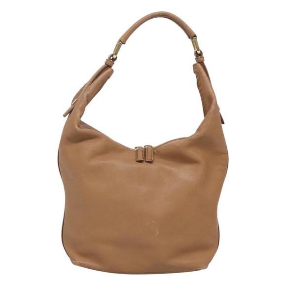 GUCCI Shoulder Bag Leather Brown Gold 001 4288 Auth SW821