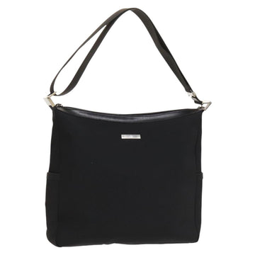 GUCCI Shoulder Bag Canvas Black Silver Auth SW823