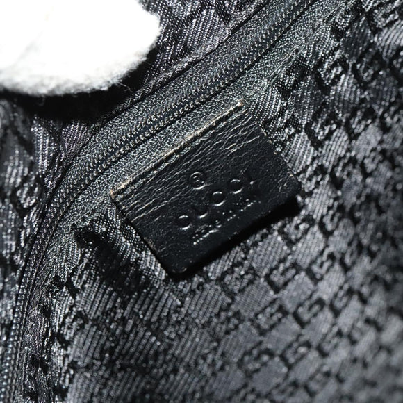 GUCCI Shoulder Bag Canvas Black Silver Auth SW823