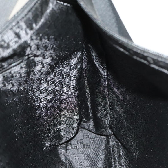 GUCCI Shoulder Bag Canvas Black Silver Auth SW823