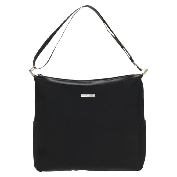 GUCCI Shoulder Bag Canvas Black Silver Auth SW823