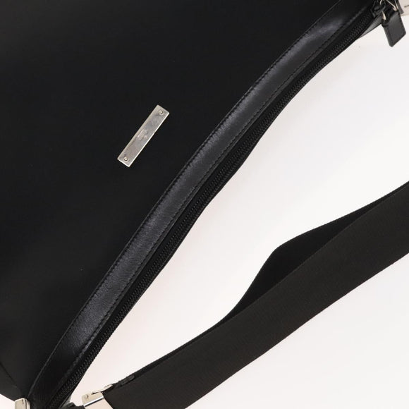 GUCCI Shoulder Bag Canvas Black Silver Auth SW823