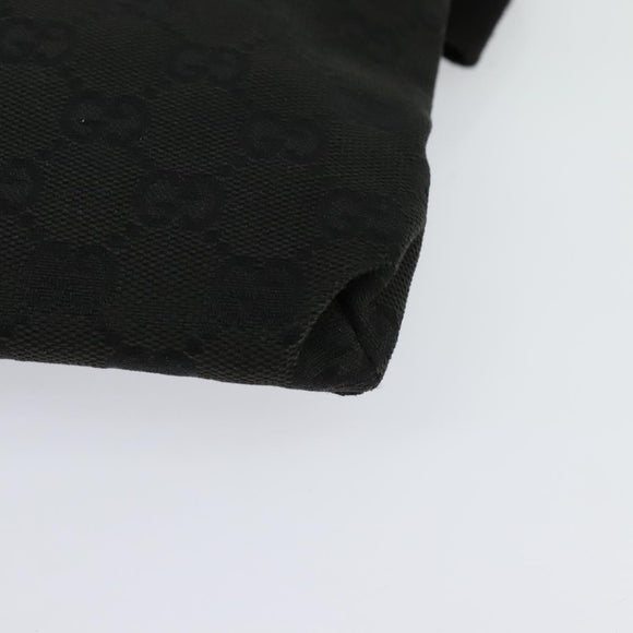 GUCCI GG Canvas Waist bag Black Silver 28566 Auth SW826