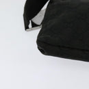 GUCCI GG Canvas Waist bag Black Silver 28566 Auth SW826-12