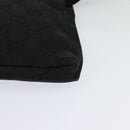 GUCCI GG Canvas Waist bag Black Silver 28566 Auth SW826-13