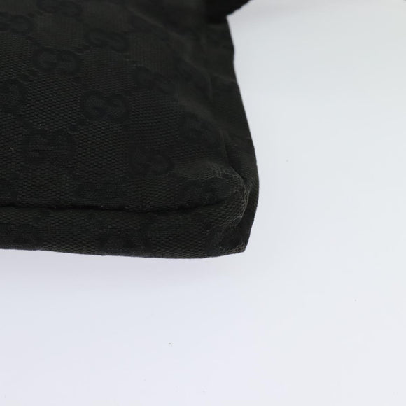 GUCCI GG Canvas Waist bag Black Silver 28566 Auth SW826