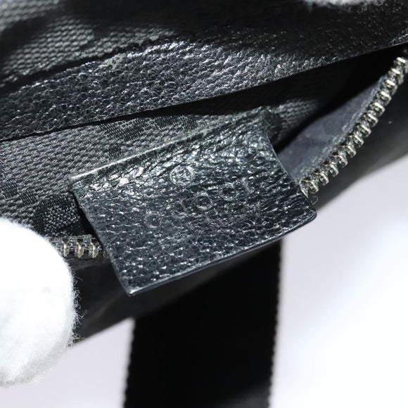 GUCCI GG Canvas Waist bag Black Silver 28566 Auth SW826