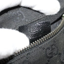 GUCCI GG Canvas Waist bag Black Silver 28566 Auth SW826-20