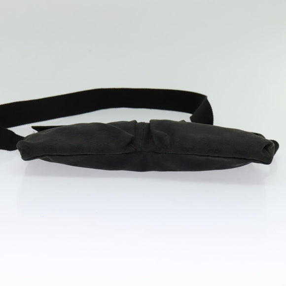 GUCCI GG Canvas Waist bag Black Silver 28566 Auth SW826