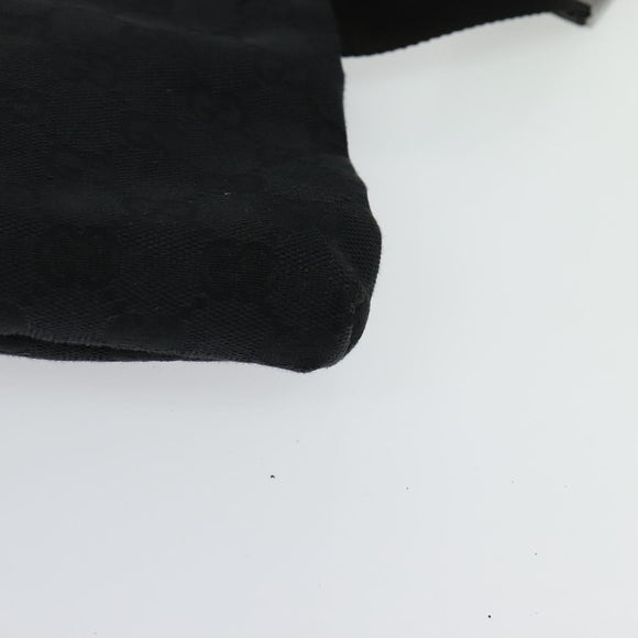 GUCCI GG Canvas Waist bag Black Silver 28566 Auth SW827