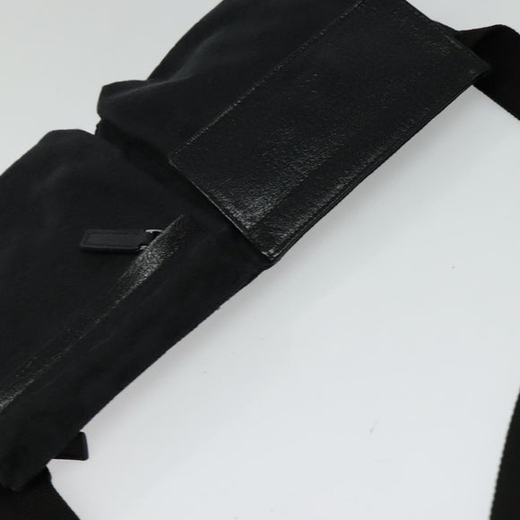 GUCCI GG Canvas Waist bag Black Silver 28566 Auth SW827