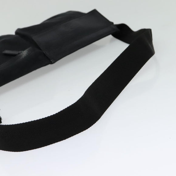 GUCCI GG Canvas Waist bag Black Silver 28566 Auth SW827