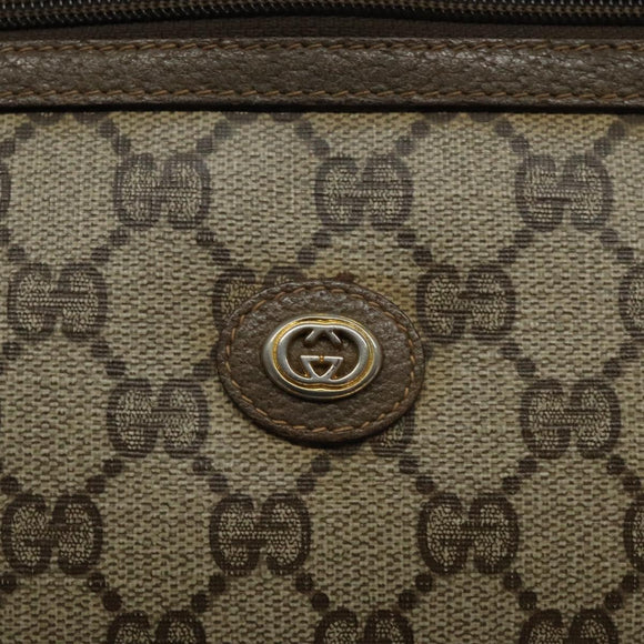 GUCCI GG Supreme Clutch Bag PVC Beige Gold 97 01 037 Auth SW828