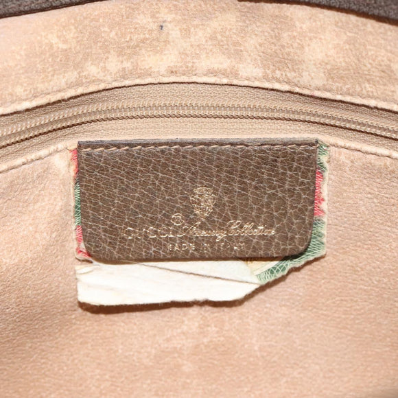 GUCCI GG Supreme Clutch Bag PVC Beige Gold 97 01 037 Auth SW828