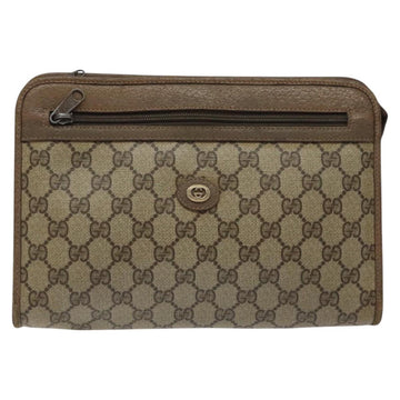 GUCCI GG Supreme Clutch Bag PVC Beige Gold 97 01 037 Auth SW828 - 0