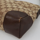 GUCCI GG Canvas Shoulder Bag Beige Silver 114273 Auth SW829-10