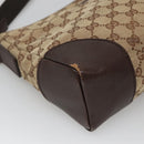 GUCCI GG Canvas Shoulder Bag Beige Silver 114273 Auth SW829-11