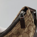 GUCCI GG Canvas Shoulder Bag Beige Silver 114273 Auth SW829-10