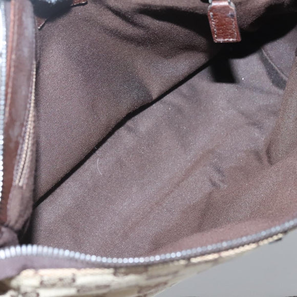 GUCCI GG Canvas Shoulder Bag Beige Silver 114273 Auth SW829