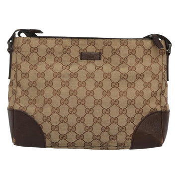 GUCCI GG Canvas Shoulder Bag Beige Silver 114273 Auth SW829 - 0