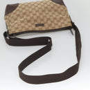 GUCCI GG Canvas Shoulder Bag Beige Silver 114273 Auth SW829-7