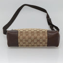 GUCCI GG Canvas Shoulder Bag Beige Silver 114273 Auth SW829-9