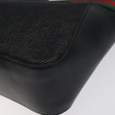 GUCCI Web Sherry Line Hand Bag Canvas Black 73984 Auth SW831-9