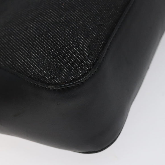 GUCCI Web Sherry Line Hand Bag Canvas Black 73984 Auth SW831