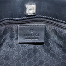 GUCCI Web Sherry Line Hand Bag Canvas Black 73984 Auth SW831-10