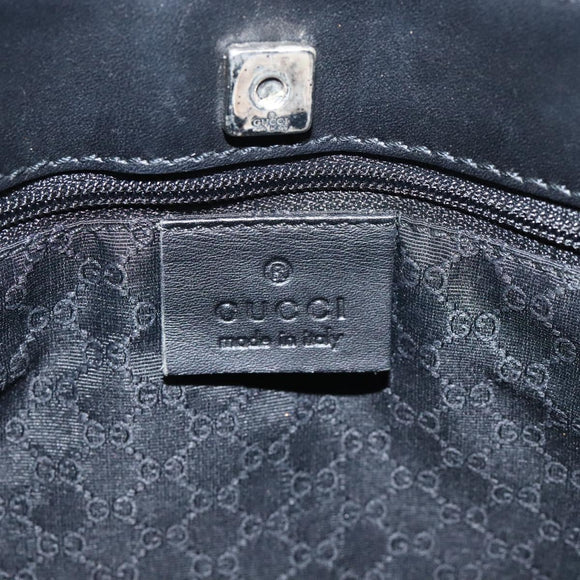 GUCCI Web Sherry Line Hand Bag Canvas Black 73984 Auth SW831