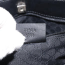 GUCCI Web Sherry Line Hand Bag Canvas Black 73984 Auth SW831-12