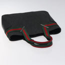 GUCCI Web Sherry Line Hand Bag Canvas Black 73984 Auth SW831-6