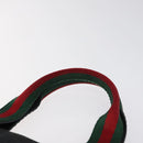 GUCCI Web Sherry Line Hand Bag Canvas Black 73984 Auth SW831-8