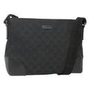 GUCCI GG Canvas Shoulder Bag Black Silver 114273 Auth SW832-1