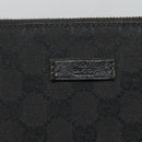 GUCCI GG Canvas Shoulder Bag Black Silver 114273 Auth SW832-17