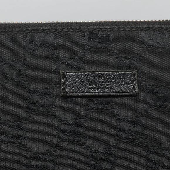 GUCCI GG Canvas Shoulder Bag Black Silver 114273 Auth SW832