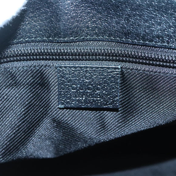 GUCCI GG Canvas Shoulder Bag Black Silver 114273 Auth SW832