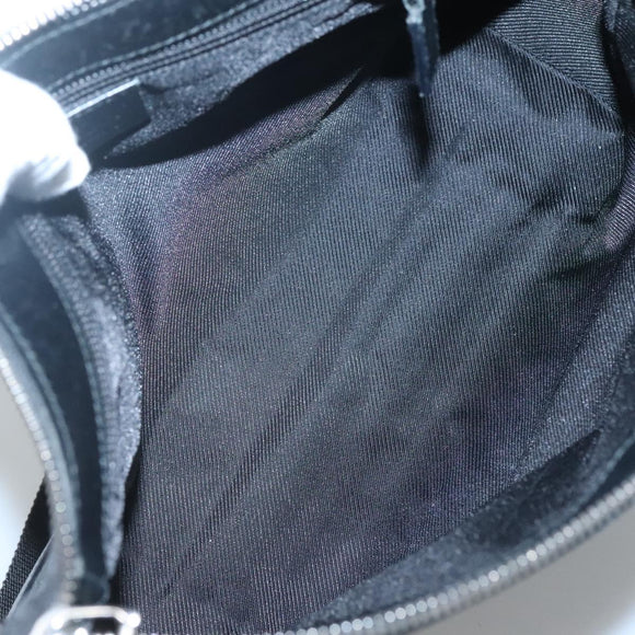 GUCCI GG Canvas Shoulder Bag Black Silver 114273 Auth SW832