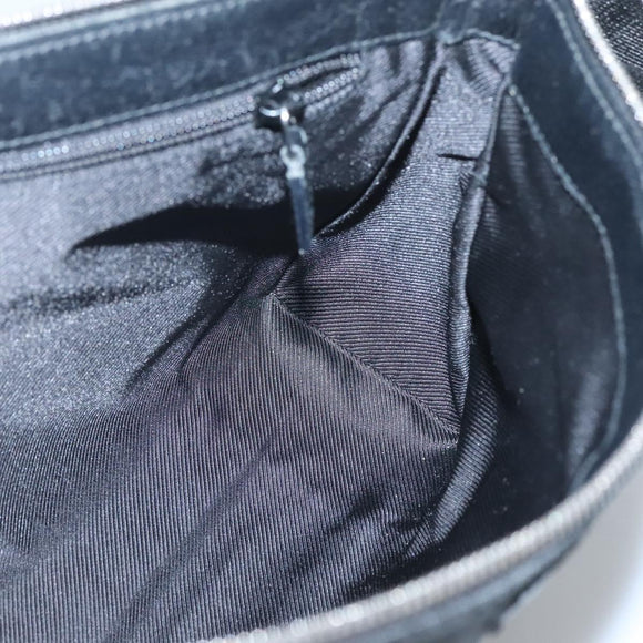 GUCCI GG Canvas Shoulder Bag Black Silver 114273 Auth SW832