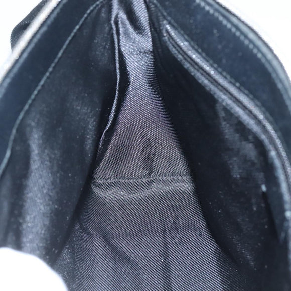 GUCCI GG Canvas Shoulder Bag Black Silver 114273 Auth SW832