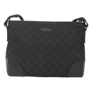 GUCCI GG Canvas Shoulder Bag Black Silver 114273 Auth SW832-13
