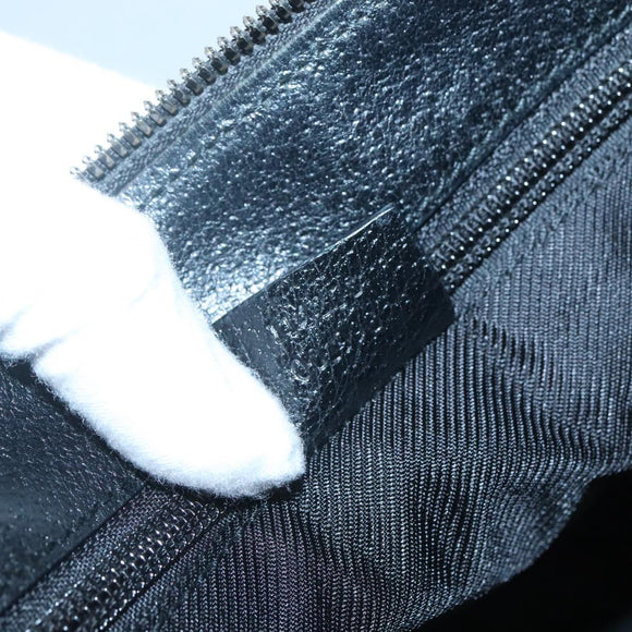 GUCCI GG Canvas Shoulder Bag Black Silver 114273 Auth SW832