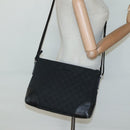 GUCCI GG Canvas Shoulder Bag Black Silver 114273 Auth SW832-22