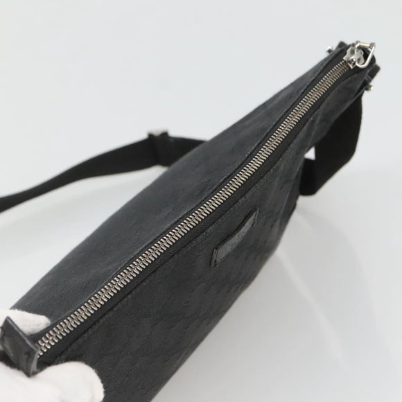 GUCCI GG Canvas Shoulder Bag Black Silver 114273 Auth SW832