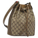 GUCCI GG Supreme Web Sherry Line Bag PVC Beige Gold 41 02 034 Auth SW837-1