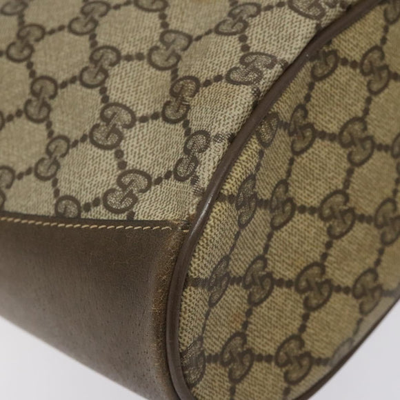 GUCCI GG Supreme Web Sherry Line Bag PVC Beige Gold 41 02 034 Auth SW837